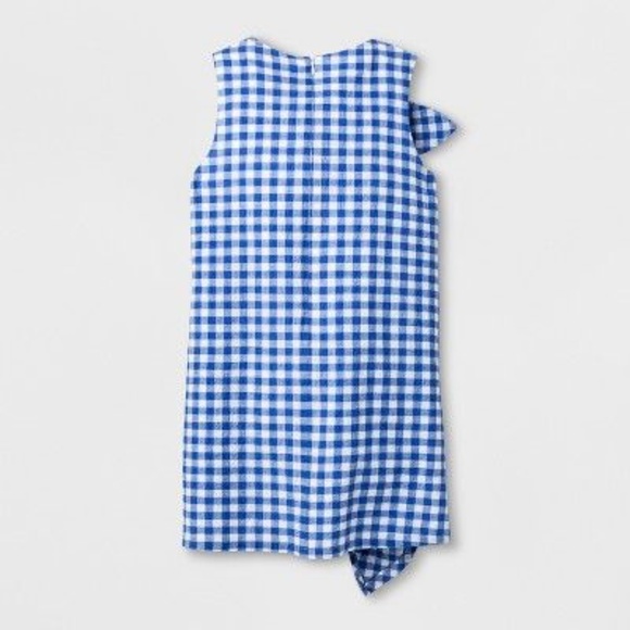 New CAT & JACK Blue+White Gingham Plaid Dress - Picture 3 of 7